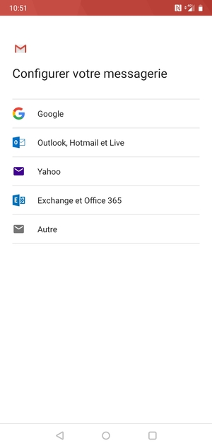 Sélectionnez Outlook, Hotmail et Live