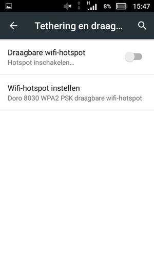 Selecteer Wifi-hotspot instellen