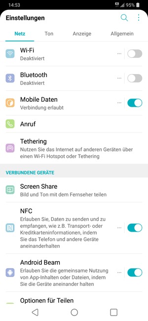 Wählen Sie Allgemein