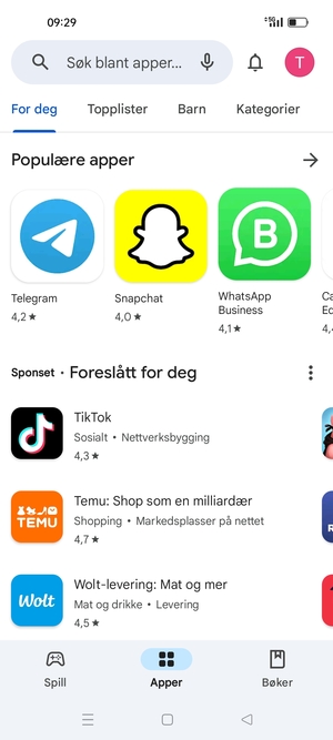 Velg søkefelt