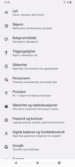 Bla til og velg Posisjon