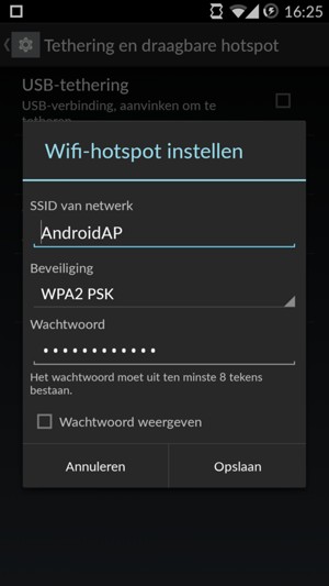 Voer een wachtwoord van ten minste 8 tekens in en selecteer Opslaan
