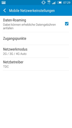 Schalten Sie Daten-Roaming an oder aus
