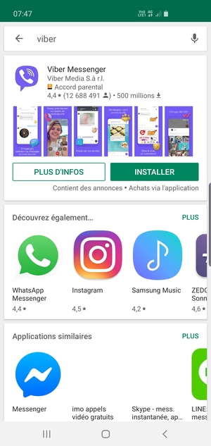 Sélectionnez l'appli
