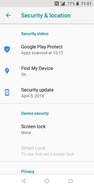 Select Screen lock