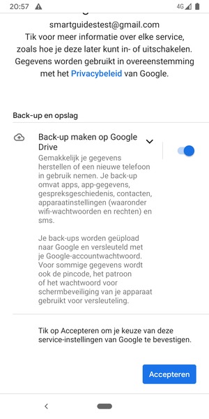 Selecteer Accepteren