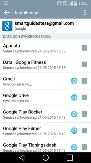 Din information kommer att synkroniseras