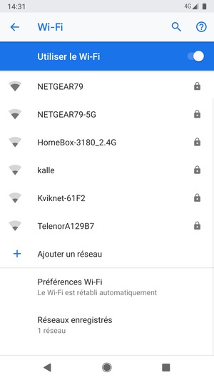Sélectionnez le réseau sans fil auquel vous souhaitez vous connecter