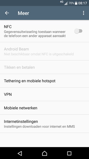 Selecteer Internetinstellingen