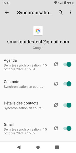 Vos informations seront synchronisées