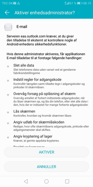 Vælg AKTIVER