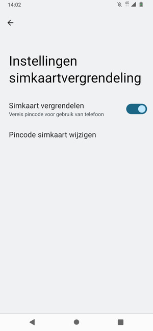 Selecteer Pincode simkaart wijzigen