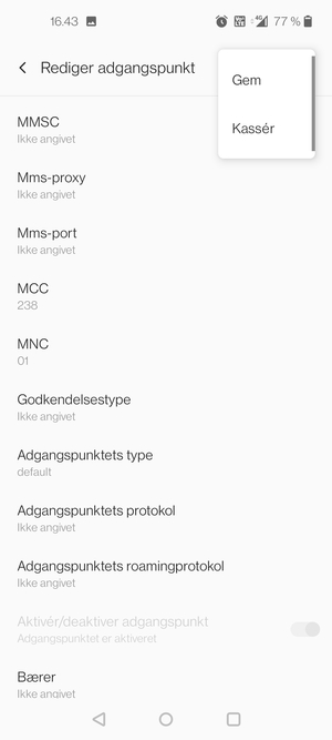 Vælg Gem