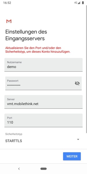 Wählen Sie Sicherheitstyp