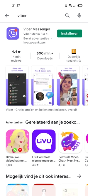 Selecteer de app