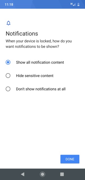 Select your preferred option and select DONE