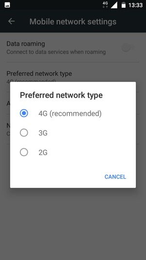 Select your preferred option