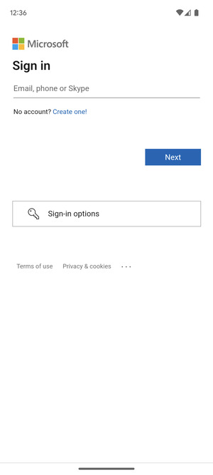 Enter your Email address and select Next
