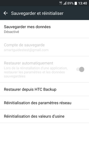 Sélectionnez Sauvegarder mes données