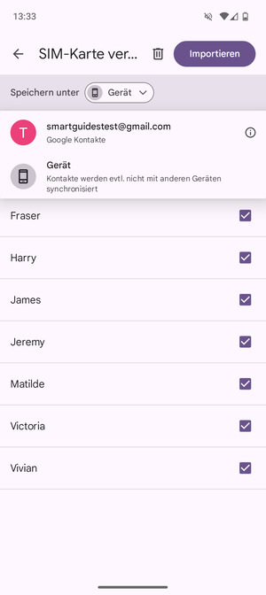 Wählen Sie Ihr Google Konto