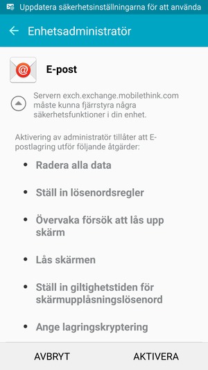 Välj AKTIVERA