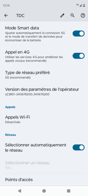 Faites défiler et sélectionnez Point d'accès
