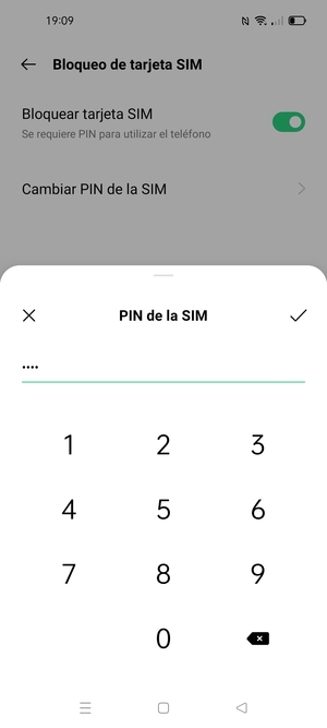 Introduzca su Nuevo PIN para esta tarjeta SIM y seleccione Aceptar