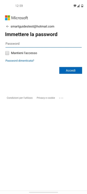 Inserisci la tua password e seleziona Accedi