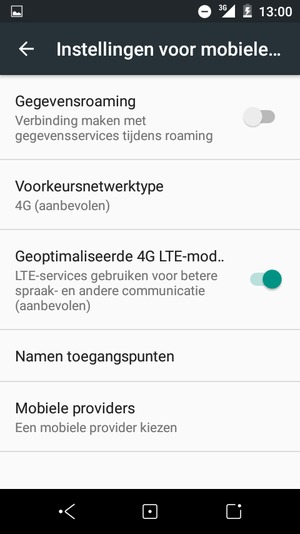 Selecteer Voorkeursnetwerktype