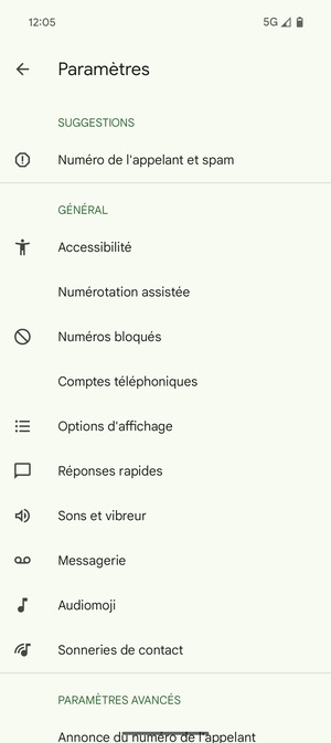 Sélectionnez Messagerie