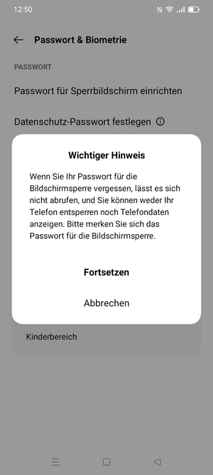 Wählen Sie Fortsetzen