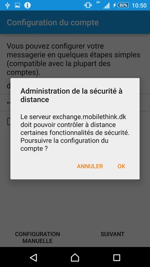 Sélectionnez OK