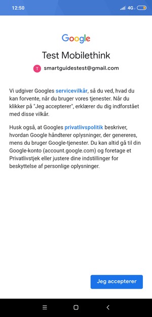 Vælg Jeg accepterer
