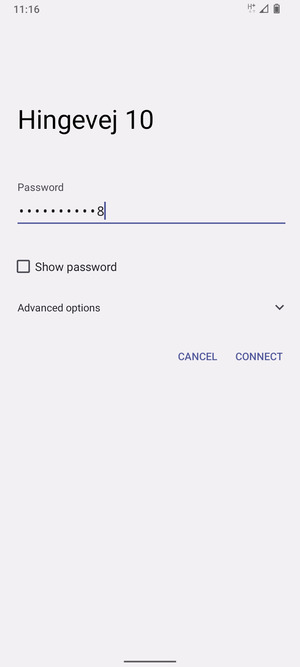 Enter the Wi-Fi password and select CONNECT