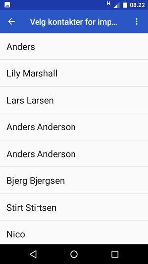 Velg menyknappen
