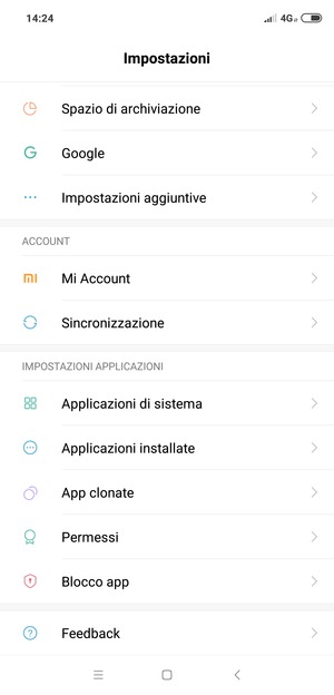 Scorri e seleziona Sincronizzazione