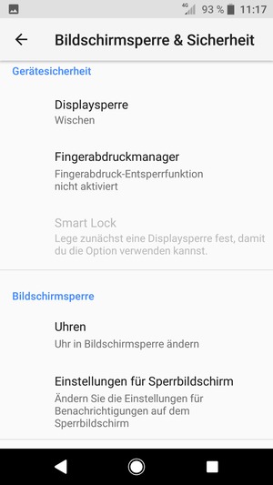 Wählen Sie Displaysperre