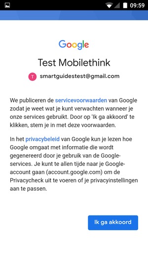 Selecteer Ik ga akkoord