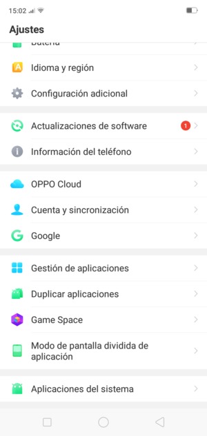 Desplácese y seleccione Aplicaciones del sistema