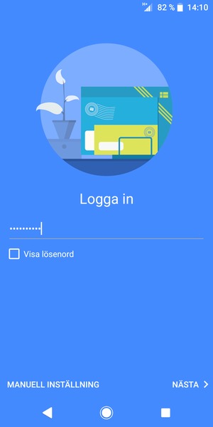 Ange ditt lösenord och välj MANUELL INSTÄLLNING