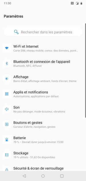 Sélectionnez Wi-Fi et Internet