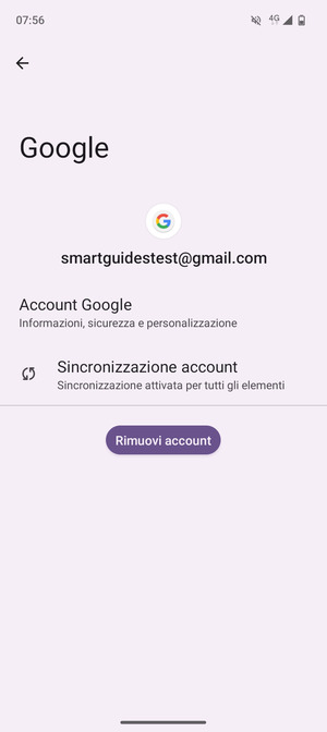Seleziona Sincronizzazione account