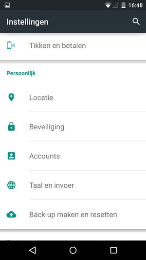 Scroll naar en selecteer Beveiliging
