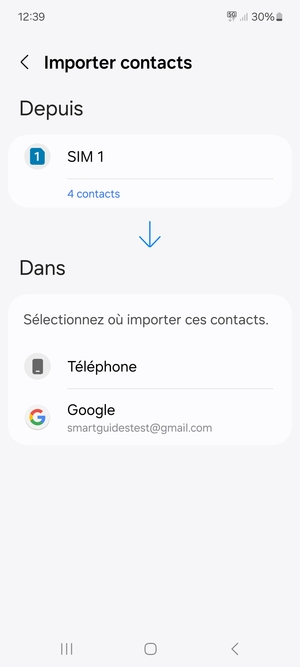 Sélectionnez  Google