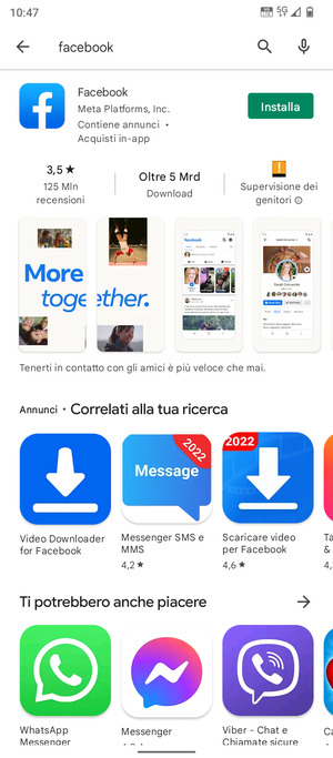 Seleziona l'applicazione