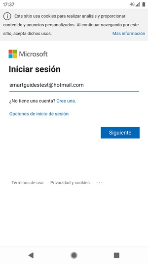 Introduzca su Dirección de correo electrónico y seleccione Siguiente