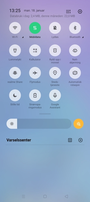 Slå på Strømsparingsmodus