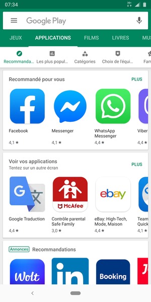 Sélectionnez la barre de Recherche