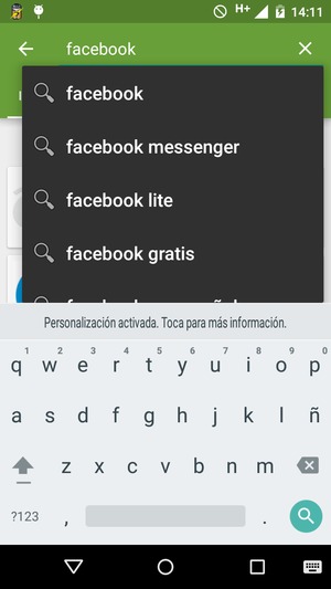 Introduzca el nombre de la aplicación y seleccione Buscar