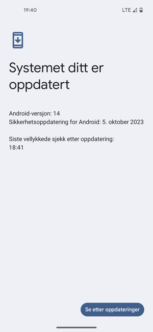 Hvis telefonen din er oppdatert, vil du se følgende skjermbilde